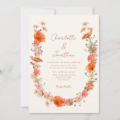 Boho Wilde Bloemen Bruiloft Kaart (Voorkant)