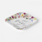 Boho Wilde Bloemen Bruiloft Papieren Bordje (Gebogen)