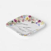 Boho Wilde Bloemen Bruiloft Papieren Bordje (Gebogen)