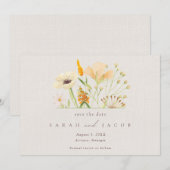 Boho Wilde Bloemen Bruiloft Save The Date (Voorkant / Achterkant)