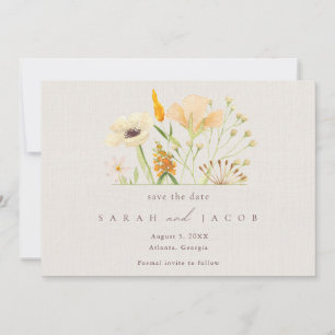 Boho Wilde Bloemen Bruiloft Save The Date