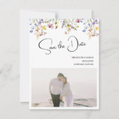 Boho Wilde Bloemen Bruiloft Save The Date (Voorkant)