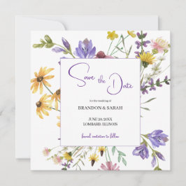 Boho Wilde Bloemen Bruiloft Save The Date