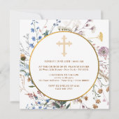 Boho wilde bloemen Cirkel Doop Kaart (Achterkant)