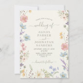 Boho wilde bloemen elegante salie script bloem bru kaart (Voorkant)