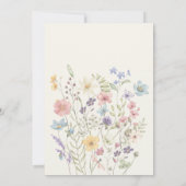 Boho wilde bloemen elegante salie script bloem bru kaart (Achterkant)