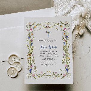 Boho wilde bloemen en vlinders Confirmation!REMO Kaart