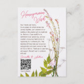 Boho wilde bloemen foto wensend goed bruiloft QR Informatiekaartje (Voorkant)
