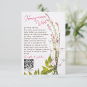 Boho wilde bloemen foto wensend goed bruiloft QR Informatiekaartje (Staand voorkant)