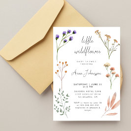 Boho Wilde Bloemen Frame Baby Shower Kaart