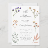 Boho Wilde Bloemen Frame Baby Shower Kaart (Voorkant)