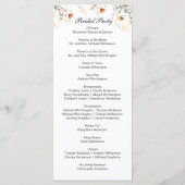 Boho Wilde Bloemen Geel Beige Trouwprogramma Menu (Achterkant)