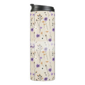 Boho Wilde Bloemen Gepersonaliseerde Bloem Thermosbeker (Geroteerd rechts)