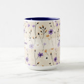 Boho Wilde Bloemen Gepersonaliseerde Bloemen Mok (Midden)