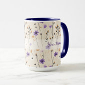 Boho Wilde Bloemen Gepersonaliseerde Bloemen Mok (Voorkant rechts)