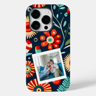boho wilde bloemen groen rood gepersonaliseerde fo Case-Mate iPhone 14 pro hoesje