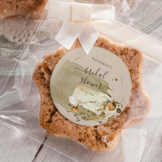 Boho Wilde Bloemen Herfst Bruidsdouche Bedankt Ronde Sticker