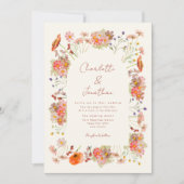 Boho Wilde Bloemen Herfst Bruiloft Kaart (Voorkant)