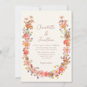 Boho Wilde Bloemen Herfst Bruiloft Kaart (Voorkant)