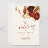 Boho Wilde Bloemen Herfst Bruiloft Kaart (Voorkant)
