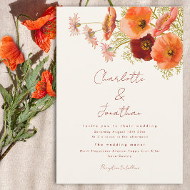 Boho Wilde Bloemen Herfst Bruiloft Kaart
