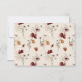 Boho Wilde Bloemen Herfst Bruiloft QR Code RSVP Ka Kaartje (Achterkant)