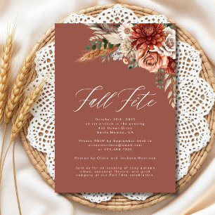Boho Wilde Bloemen Herfst Feest Viering Kaart