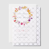 Boho Wilde Bloemen Herfst Krans Bruiloft Vellum Uitnodigingen (Offset (Uitnodiging))