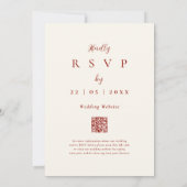 Boho Wilde Bloemen Herfst QR code Trouwen Kaart (Achterkant)