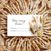 Boho wilde bloemen hoeveel kussen bruids spel informatiekaartje