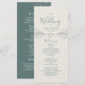 Boho Wilde Bloemen Huwelijksprogramma Programmakaart (Voorkant / Achterkant)