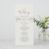 Boho Wilde Bloemen Huwelijksprogramma Programmakaart (Staand voorkant)