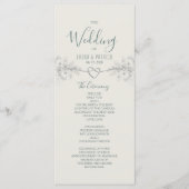 Boho Wilde Bloemen Huwelijksprogramma Programmakaart (Voorkant)