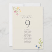 Boho Wilde Bloemen Huwelijkszitplaatskaart (Voorkant)