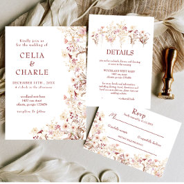 Boho wilde bloemen informatiekaartje