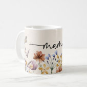 Boho Wilde Bloemen Mama Koffiemok (Voorkant links)