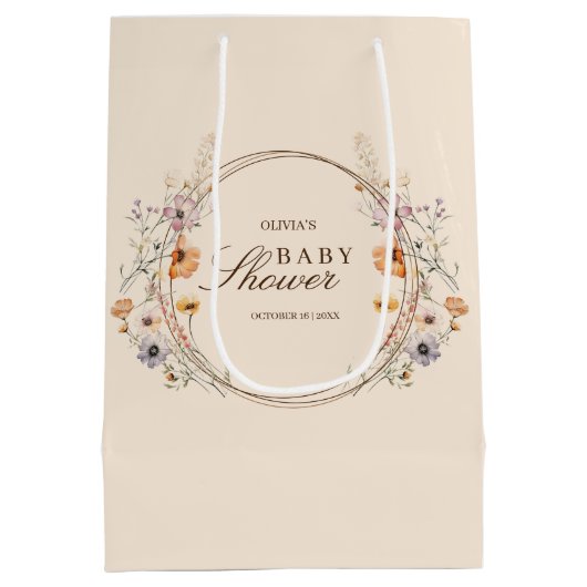 Boho Wilde Bloemen Medium Cadeauzakje (Achterkant)
