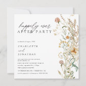 Boho Wilde Bloemen Minimal Elopement Bruiloft Kaart (Voorkant)