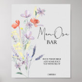 Boho Wilde Bloemen Moeder-osa Bar Poster (Voorkant)