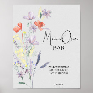 Boho Wilde Bloemen Moederdag-bar Poster