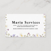 Boho wilde bloemen natuur botanische lente visitekaartje (Achterkant)