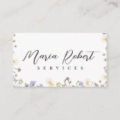 Boho wilde bloemen natuur botanische lente visitekaartje (Voorkant)