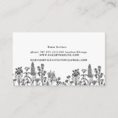 Boho wilde bloemen natuur botanische lente visitekaartje (Achterkant)