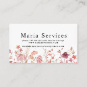 Boho wilde bloemen natuur botanische lente visitekaartje (Achterkant)