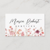 Boho wilde bloemen natuur botanische lente visitekaartje (Voorkant)