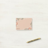 Boho Wilde Bloemen Neutraal Palet Uw Naam Post-it® Notes (Op bureau)