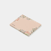 Boho Wilde Bloemen Neutraal Palet Uw Naam Post-it® Notes (Schuin)