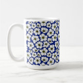 Boho Wilde Bloemen Op Blauw Koffiemok (Links)