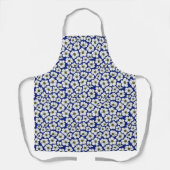 Boho Wilde Bloemen Op Blauwe Schort (Voorkant)