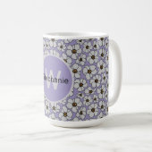Boho Wilde Bloemen Op Lavendel Koffiemok (Voorkant rechts)